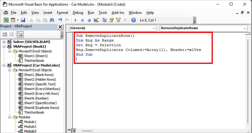 copy the code as given in the box and paste them into the VBA window