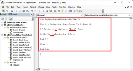How to Use Macro To Delete Rows Based on Criteria