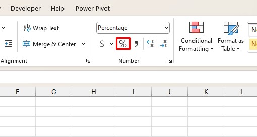 Apply Percentage Formatting to Cells
