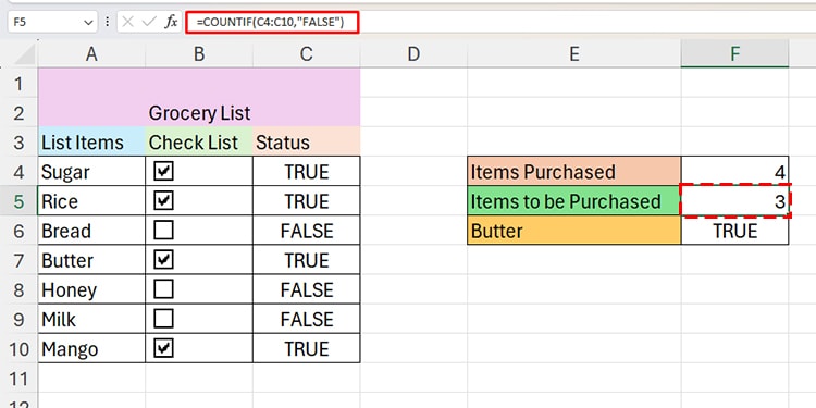 COUNTIF Excel