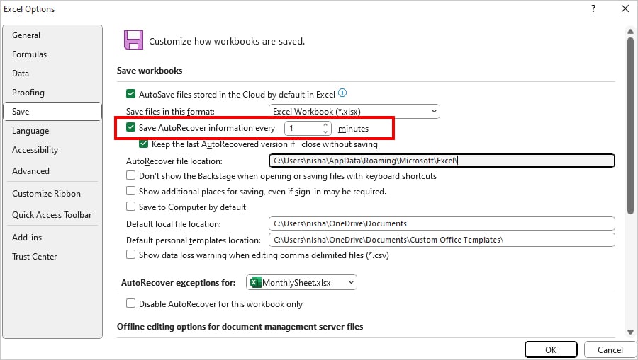 How to Turn on Autosave in Excel