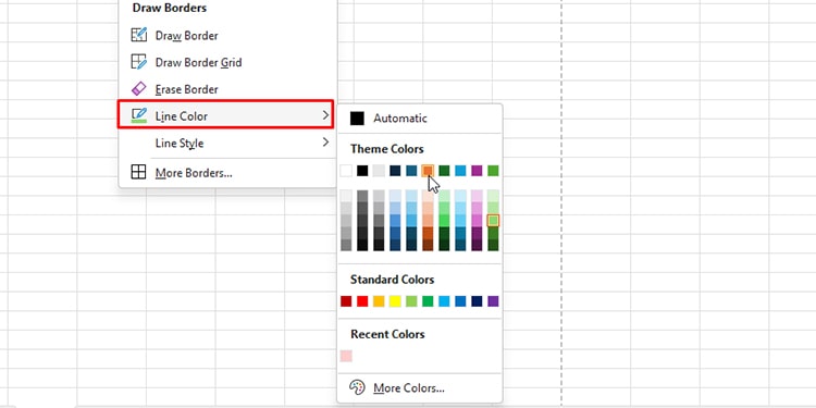 Change Line color in Excel