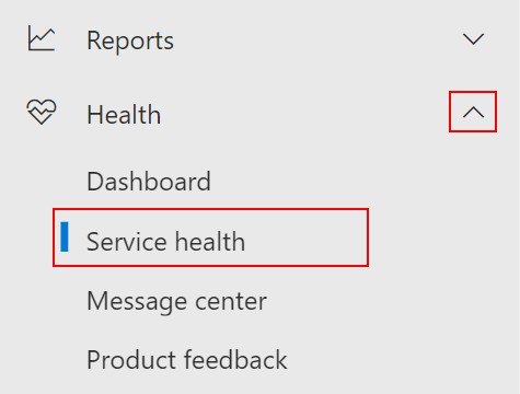 Check-service-health-Microsoft-365-admin-center