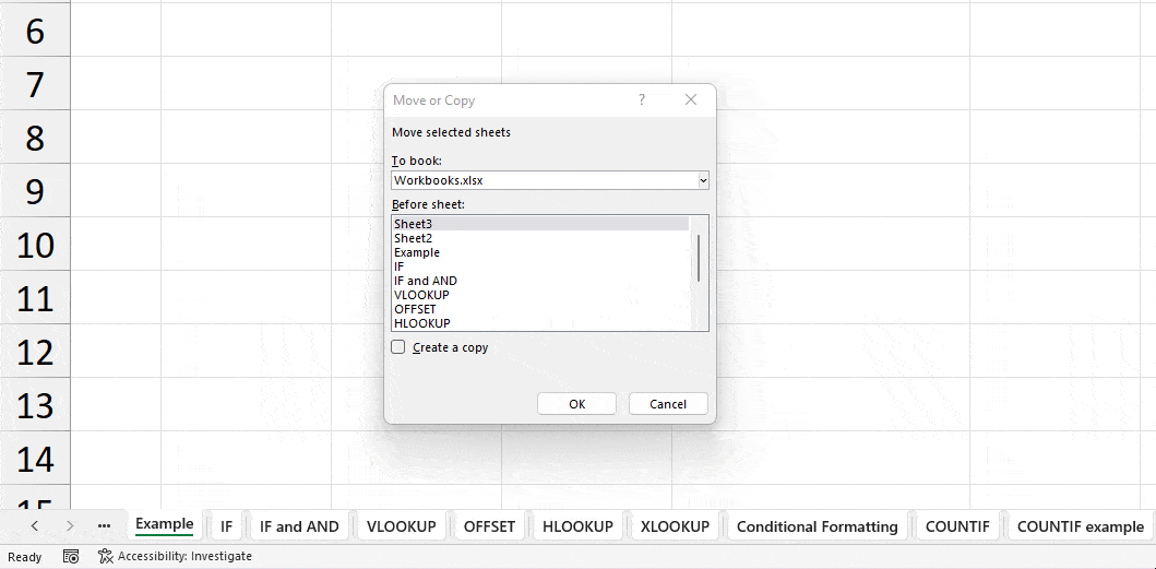 Create a copy of Sheets