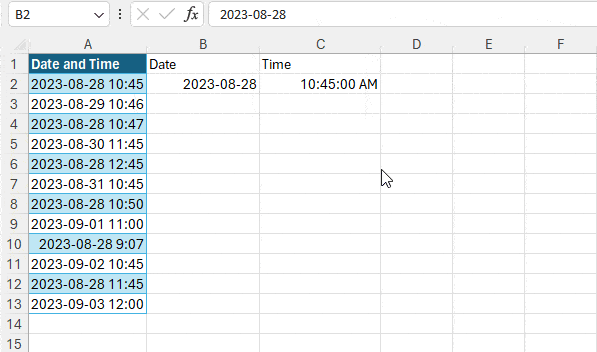 Ctrl E in Excel