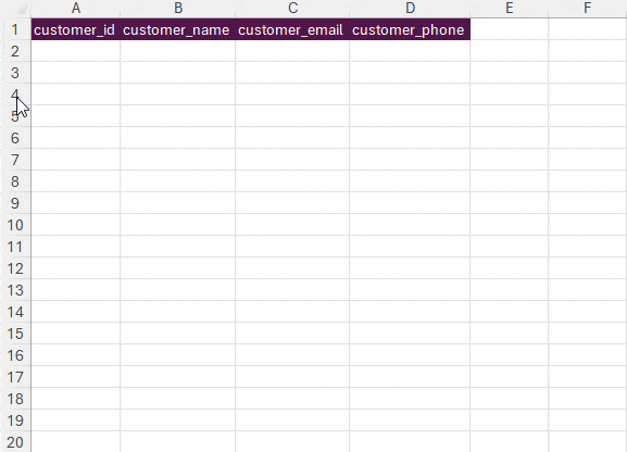 Autofill rows and columns