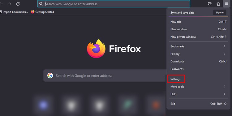 Firefox Settings
