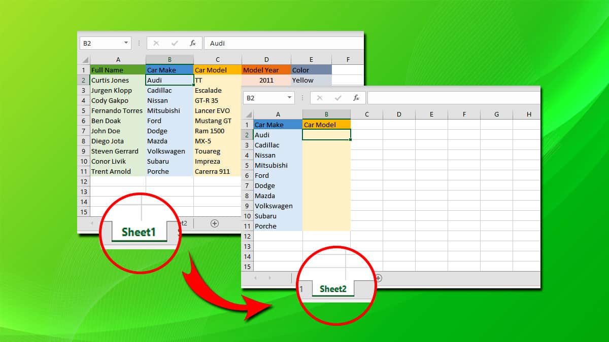 How to Transfer Data From One Excel Worksheet to Another