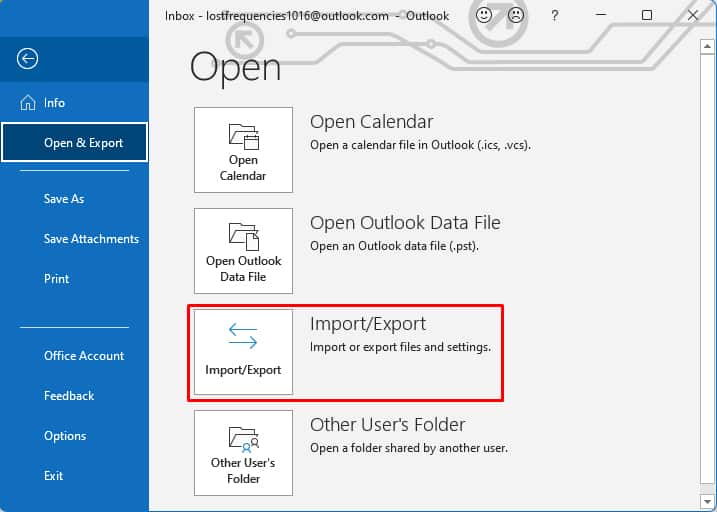 Import-and-Export-Outlook