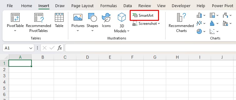Insert SmartArt Excel