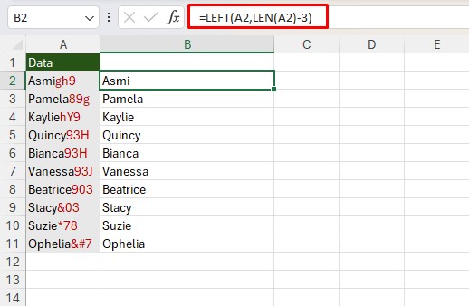 How To Remove First 3 Characters From Each Cell In Excel