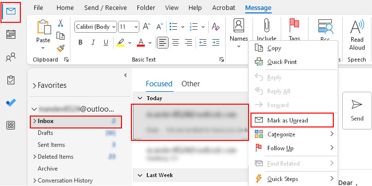 How to Find or Restore Unread Emails in Outlook