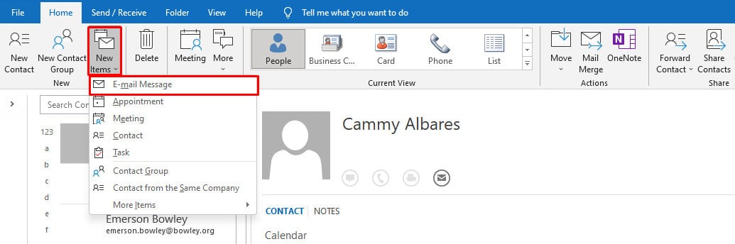 New-email-outlook
