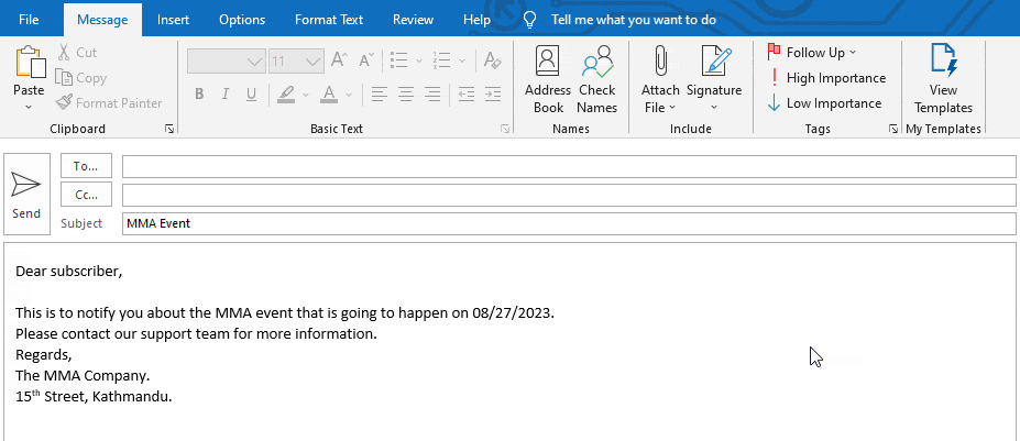 Send Email outlook