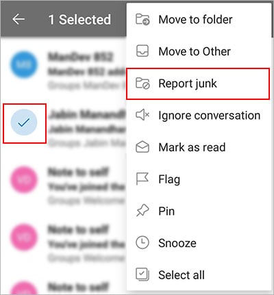 Report-Junk-to-block-email-Outlook-app-Android