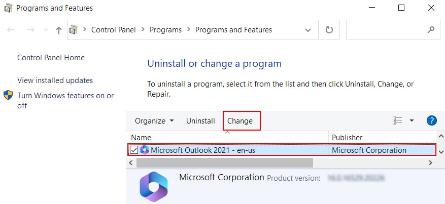 Select-Outlook-and-click-Change