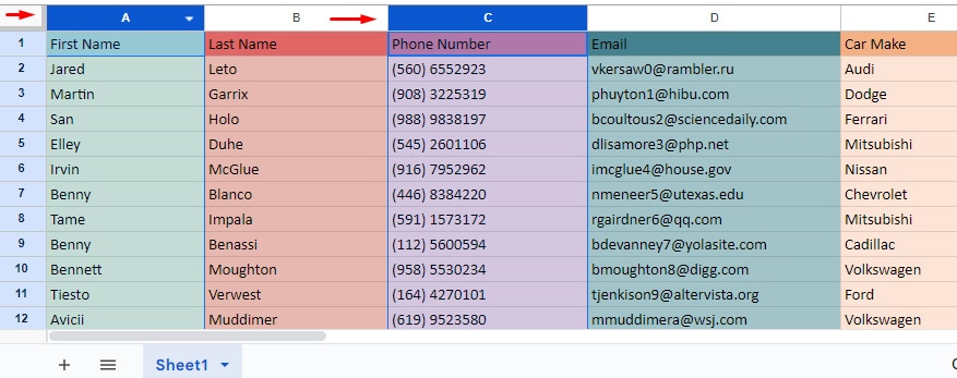 Select-columns