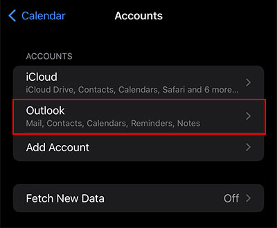 Tap-Outlook-option