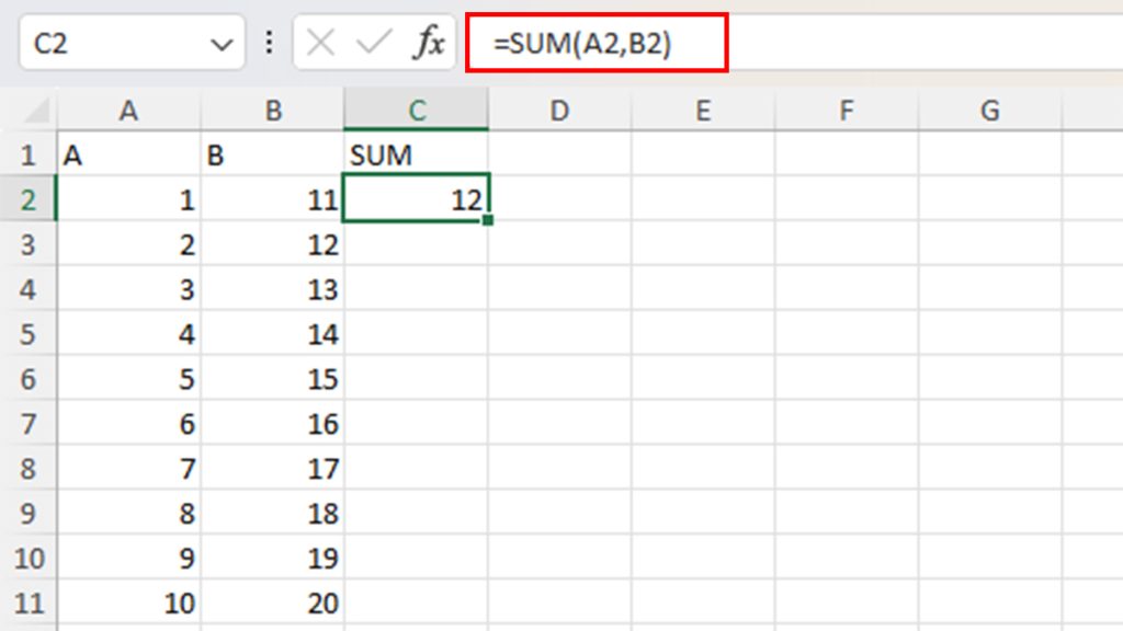 Using SUM function in Excel