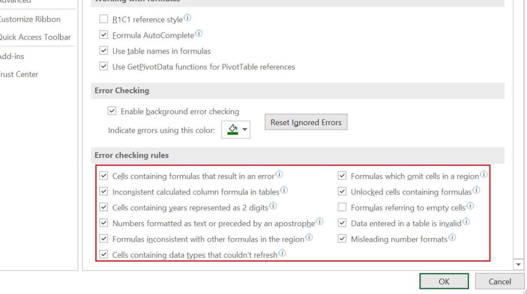 How to Ignore All Errors Excel