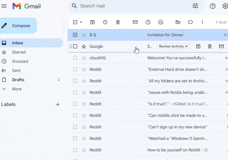 find email from options
