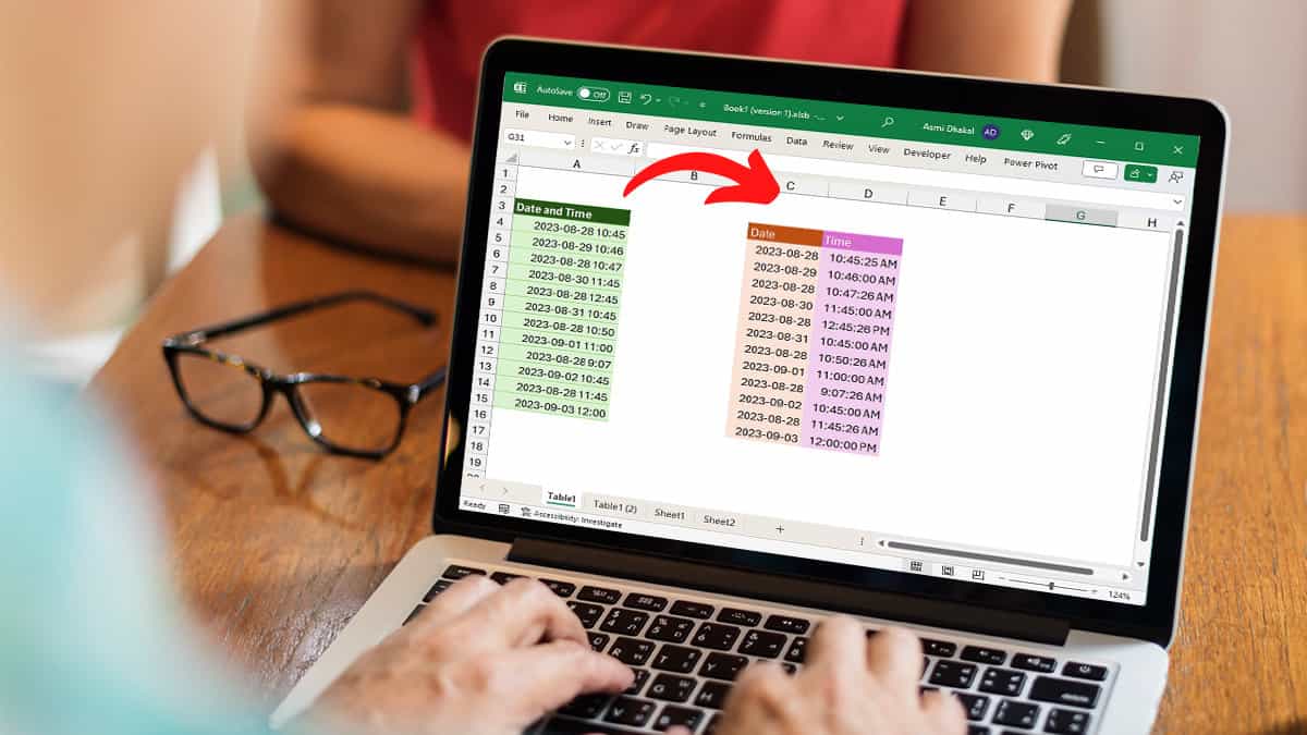 How To Separate Date And Time In Excel