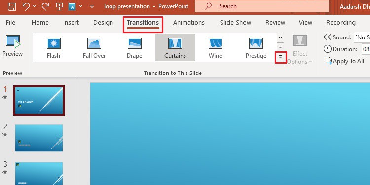 How to loop slideshow on powerpoint