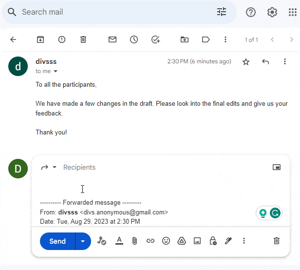 change email subject after sending gmail