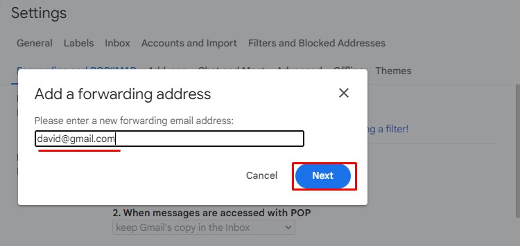 type-forwarding-email-address