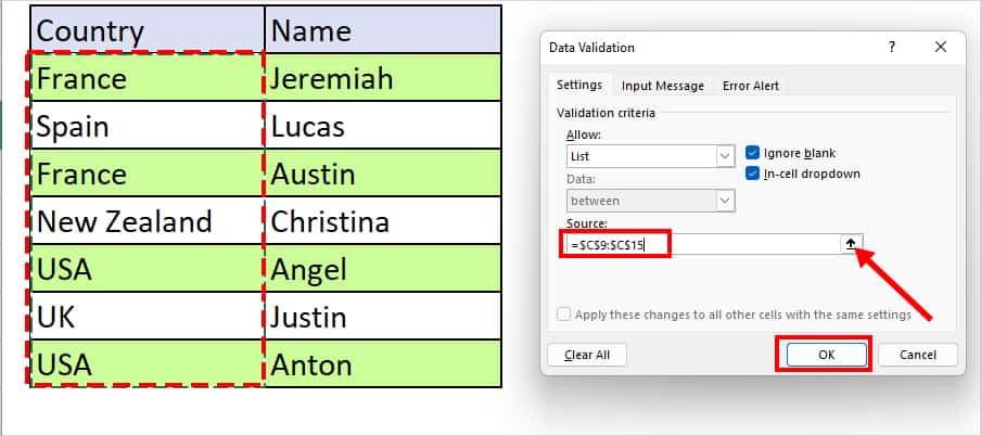 use the Collapse icon and select the array of lookup values