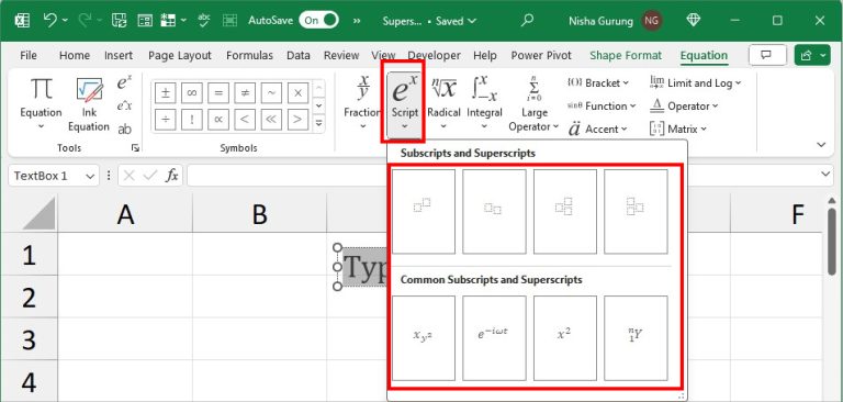 How to Add a Superscript in Excel