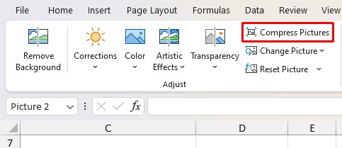 Compress Pictures in Excel