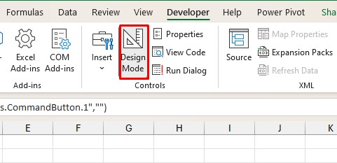 Design Mode Excel