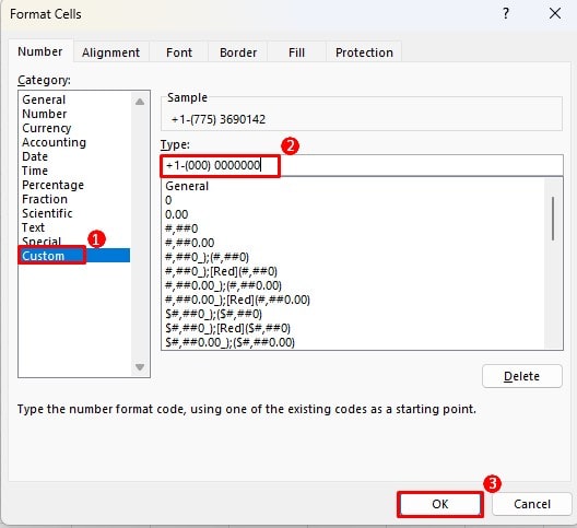 Format Cells According to Country Code Format