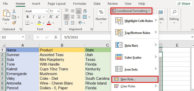 Go-to-new-rule-on-conditional-formatting