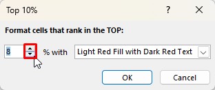 Highlight top percentage excel