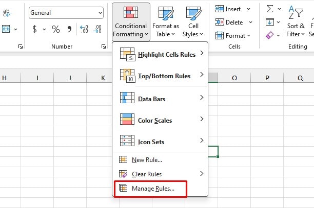 Manage Conditional Formatting Rules