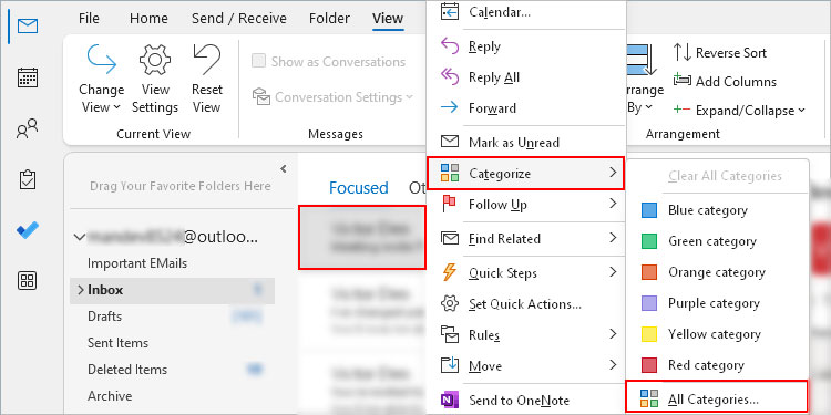 Move-email-to-category-Outlook