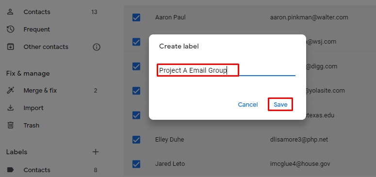 Name your Gmail Label/Group