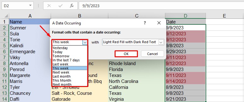 Select-Date-occuring-filter