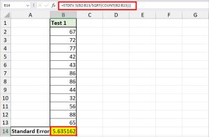 How to Calculate Standard Error in Excel