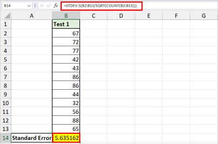 How to Calculate Standard Error in Excel