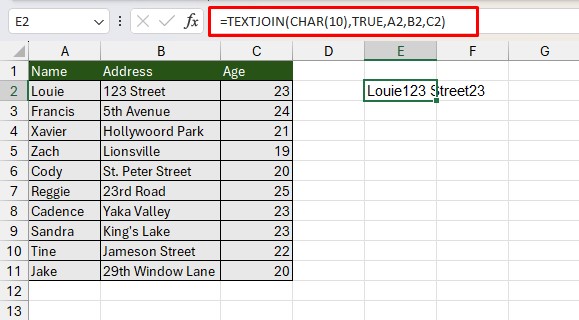 TEXTJOIN function Excel