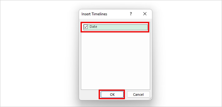 Tick the box for Date and click OK