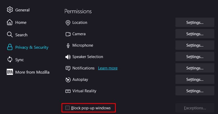 Uncheck-block-popup