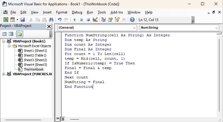 VBA code to extract numbers from string