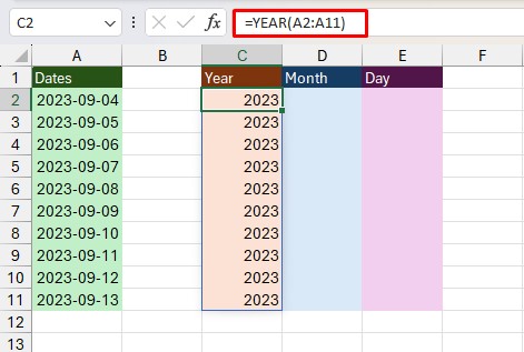YEAR Function Excel