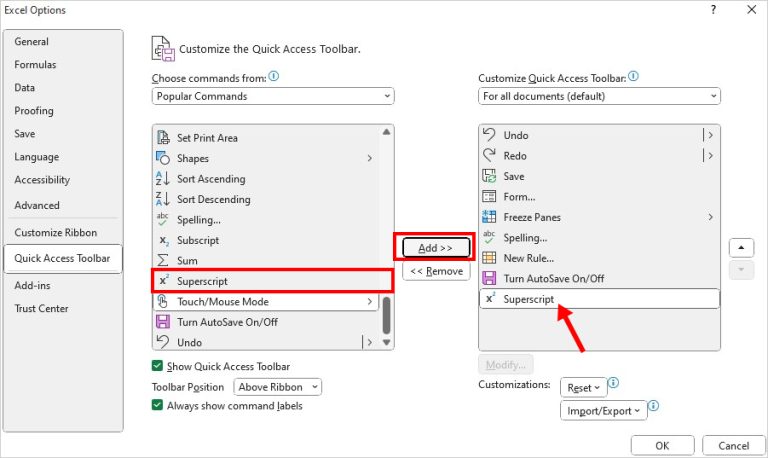How to Add a Superscript in Excel