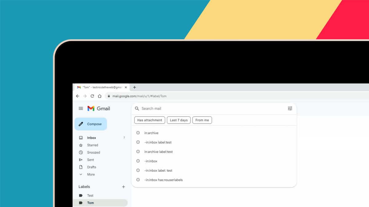 how to clear search email in gmail app