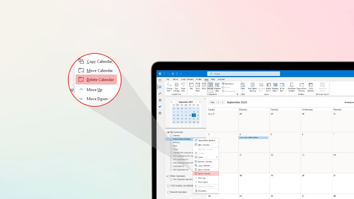 How to Delete Calendar in Outlook